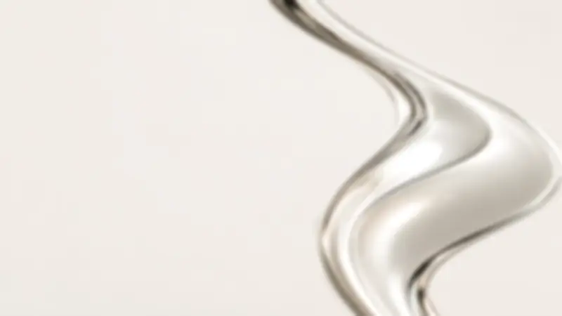 Translucent pearl ribbon curving down the right side of an ivory background.